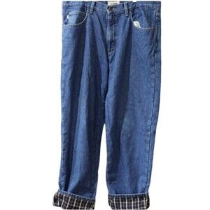 LL Bean Flannel-Lined Insulated Work Jeans 36×32 Warm Winter Utility
